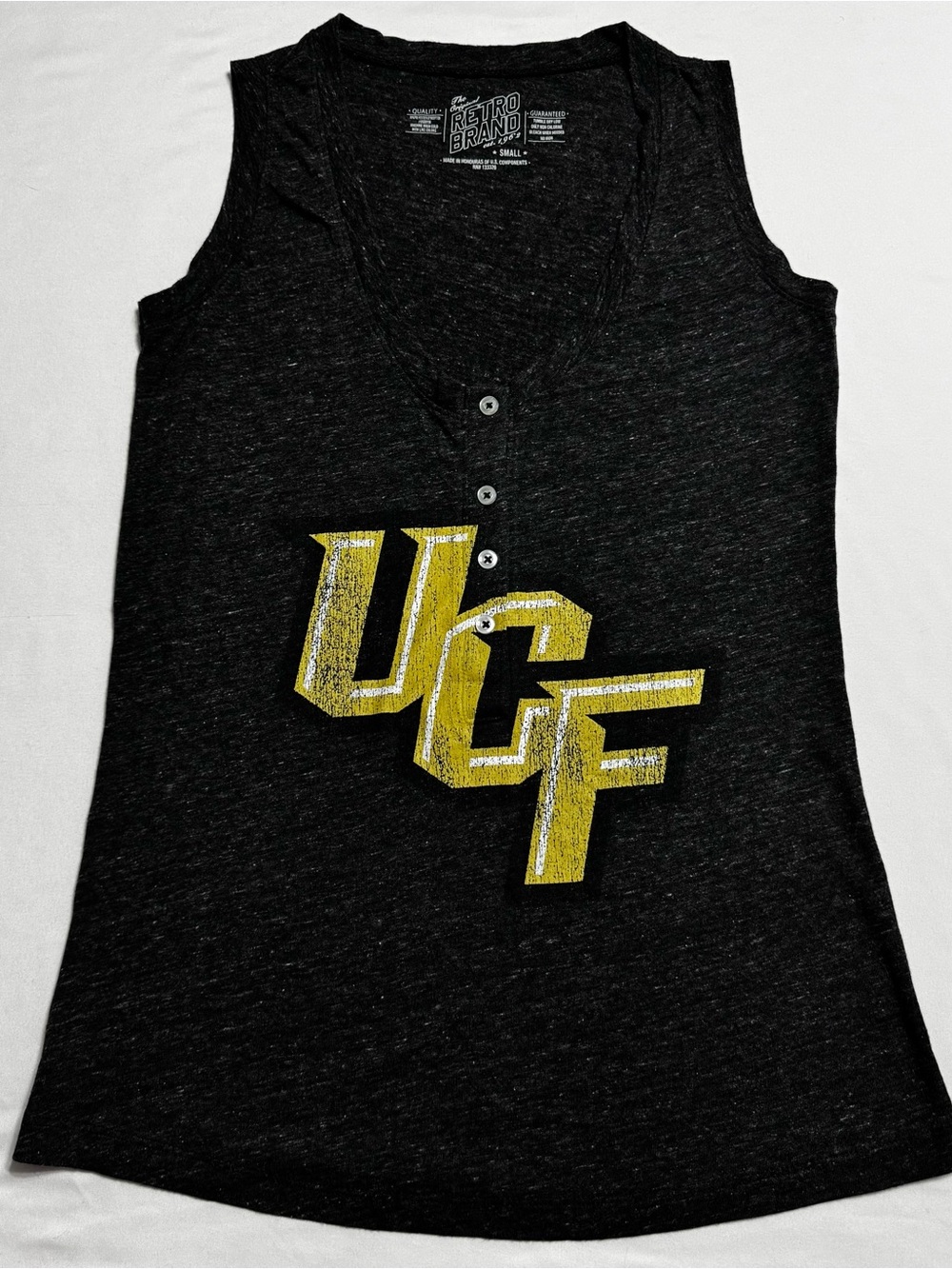 UCF Knights Retro Brand Black Henley Tank Top Women’s Small